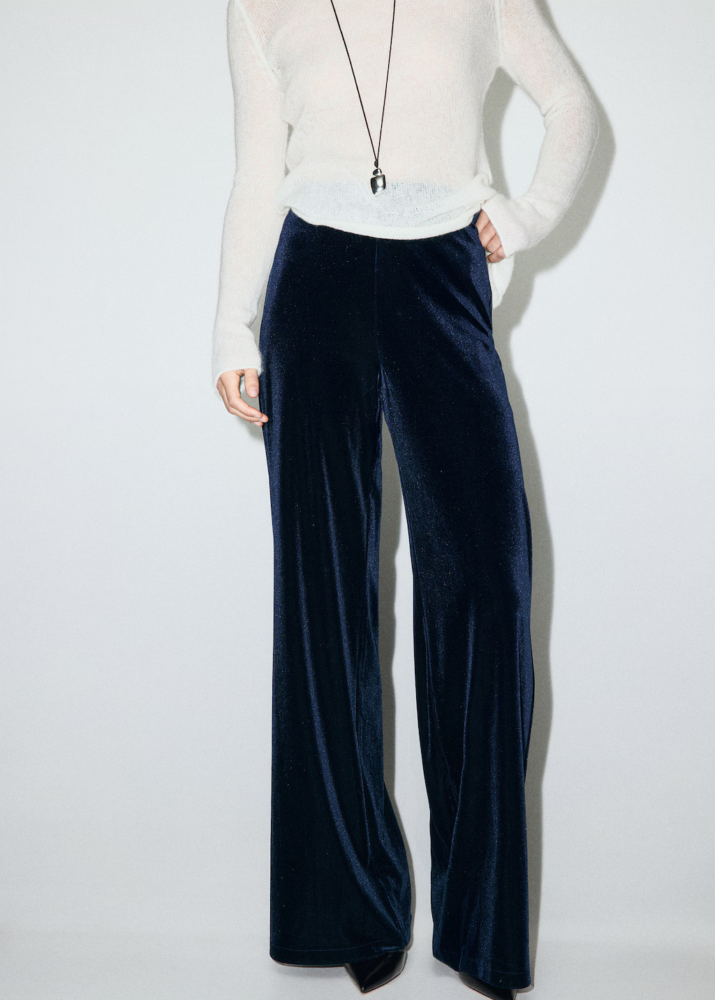 Velvet wide-leg trousers - Women | MANGO USA | Mango (US/MX/AU)
