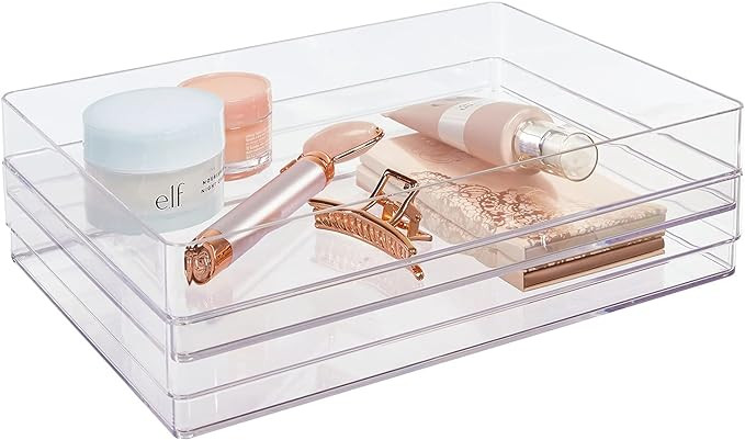 STORi Clear Plastic Drawer Organizers 12" x 9" x 2" | Set of 2 | Amazon (US)