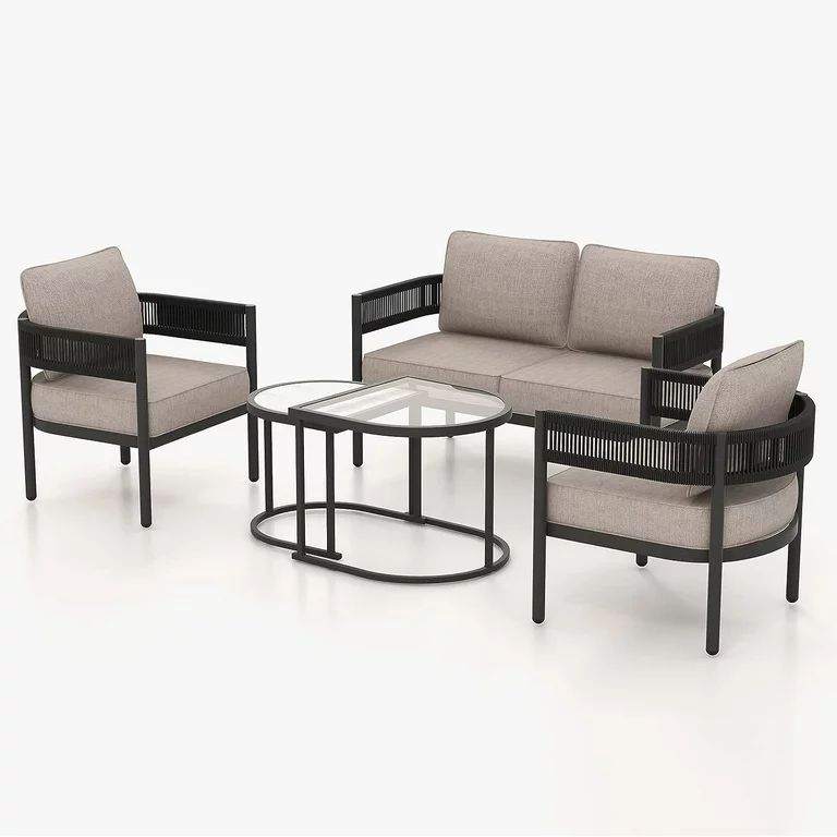 Grand Patio 5-Piece Outdoor Conversation Set, Modern Outdoor Sofa featuring Thick Cushions  and N... | Walmart (US)