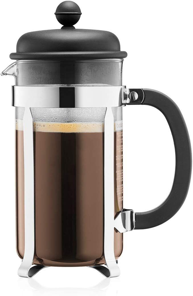 Bodum Caffettiera French Press Coffee Maker, Black Plastic Lid and Stainless Steel Frame, 8-Cup, ... | Amazon (US)
