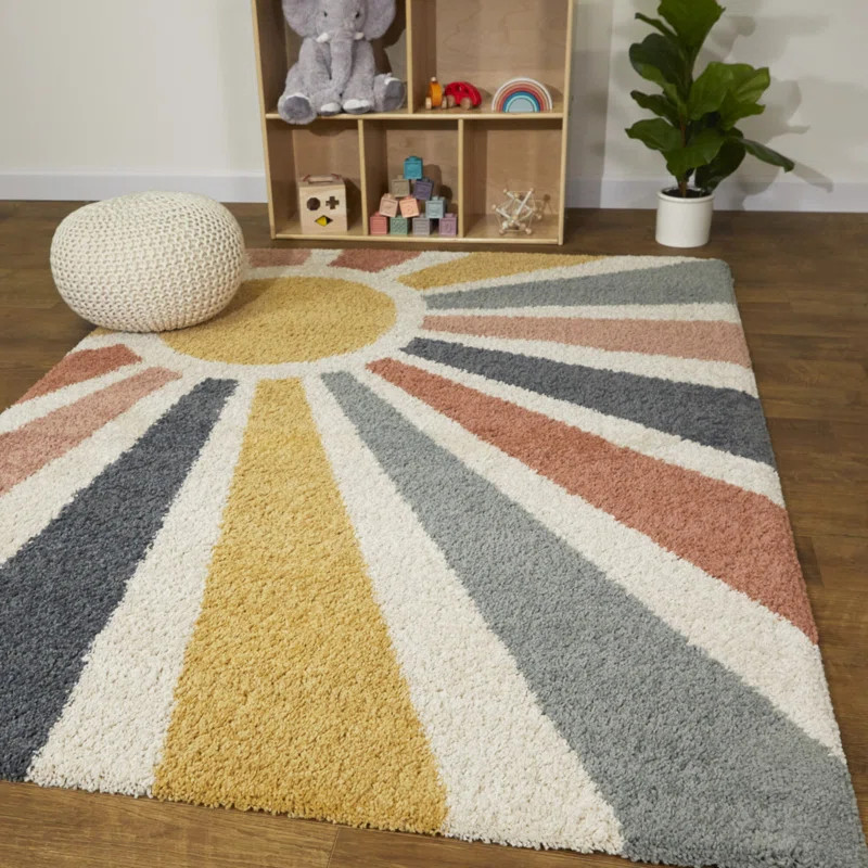 Deovian Sunshine Rainbow Shag Rug | Wayfair North America