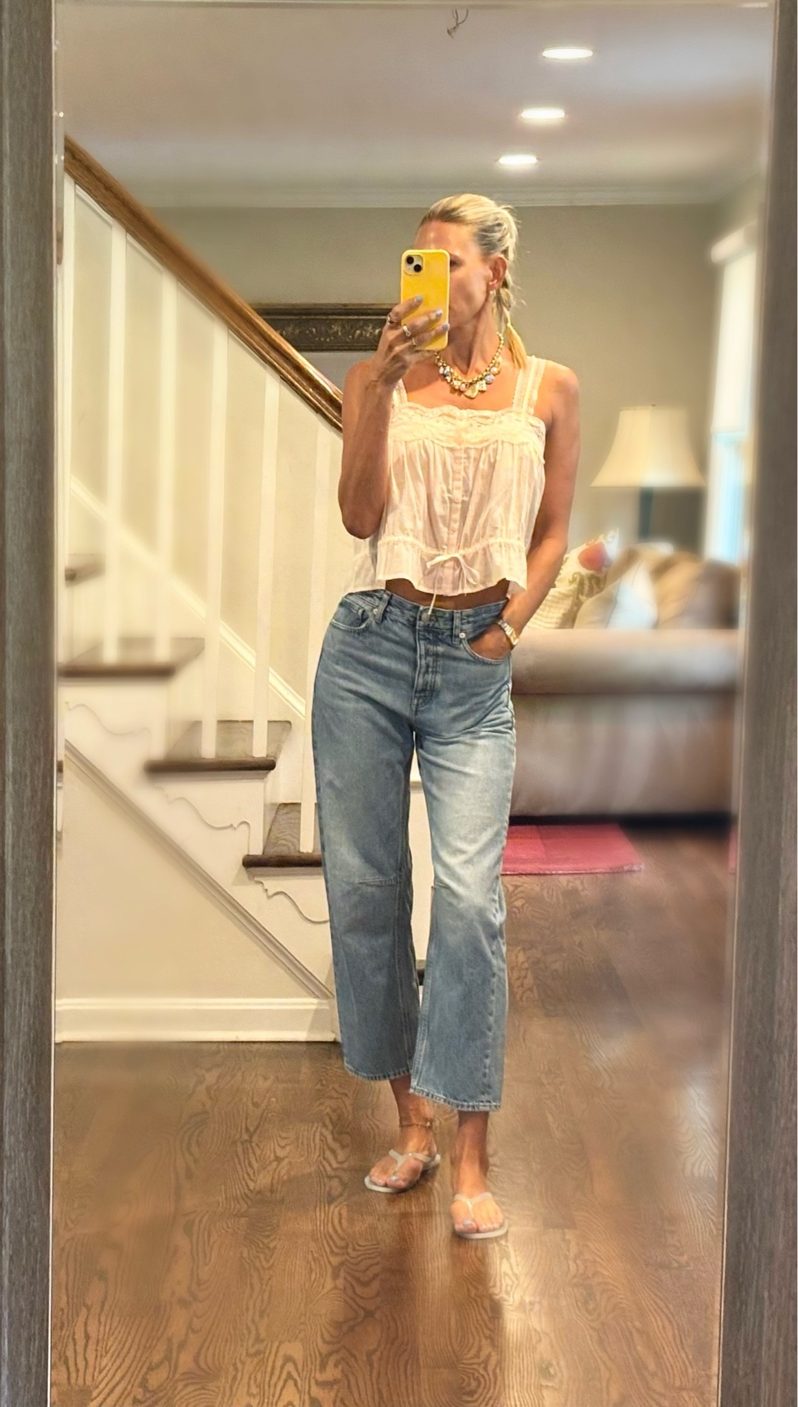 The perfect summer outfit. These jeans are almost sold out so I also linked the updated style! I love that @Madewell makes denim in short and long! Linked top on different color way as well!

#LTKOver40 #LTKootd #LTKTall