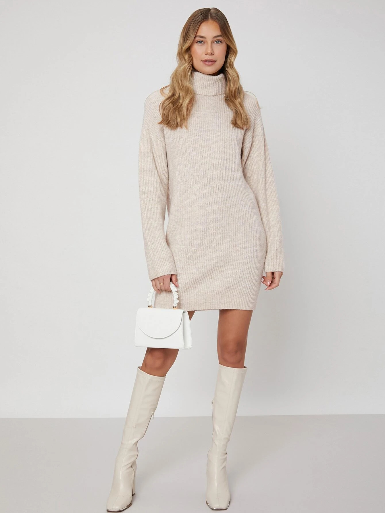 MOTF TURTLENECK SWEATER DRESS | SHEIN