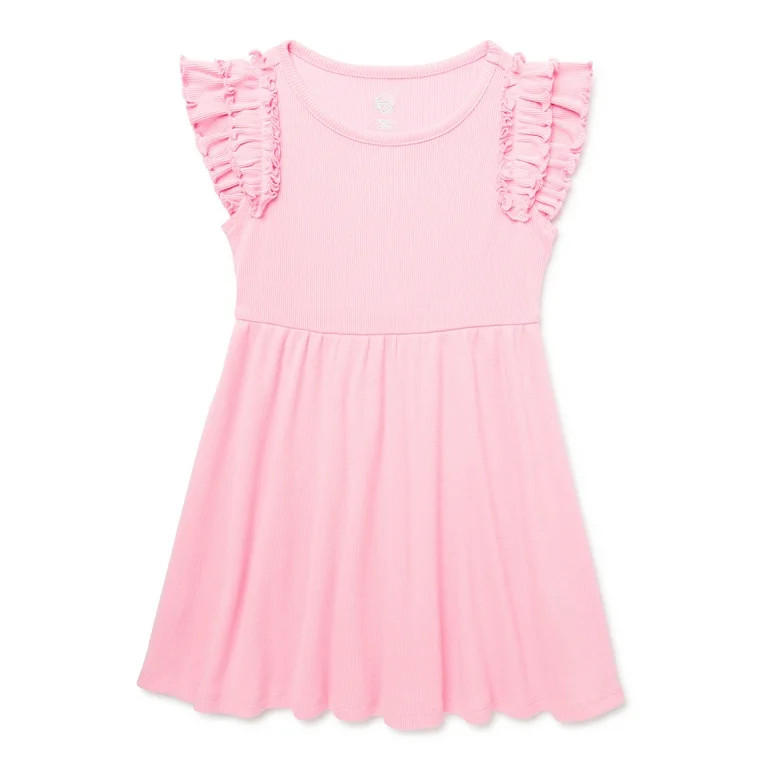Wonder Nation Toddler Girl Play Dress with Flutter Sleeves, Sizes 12M-5T | Walmart (US)