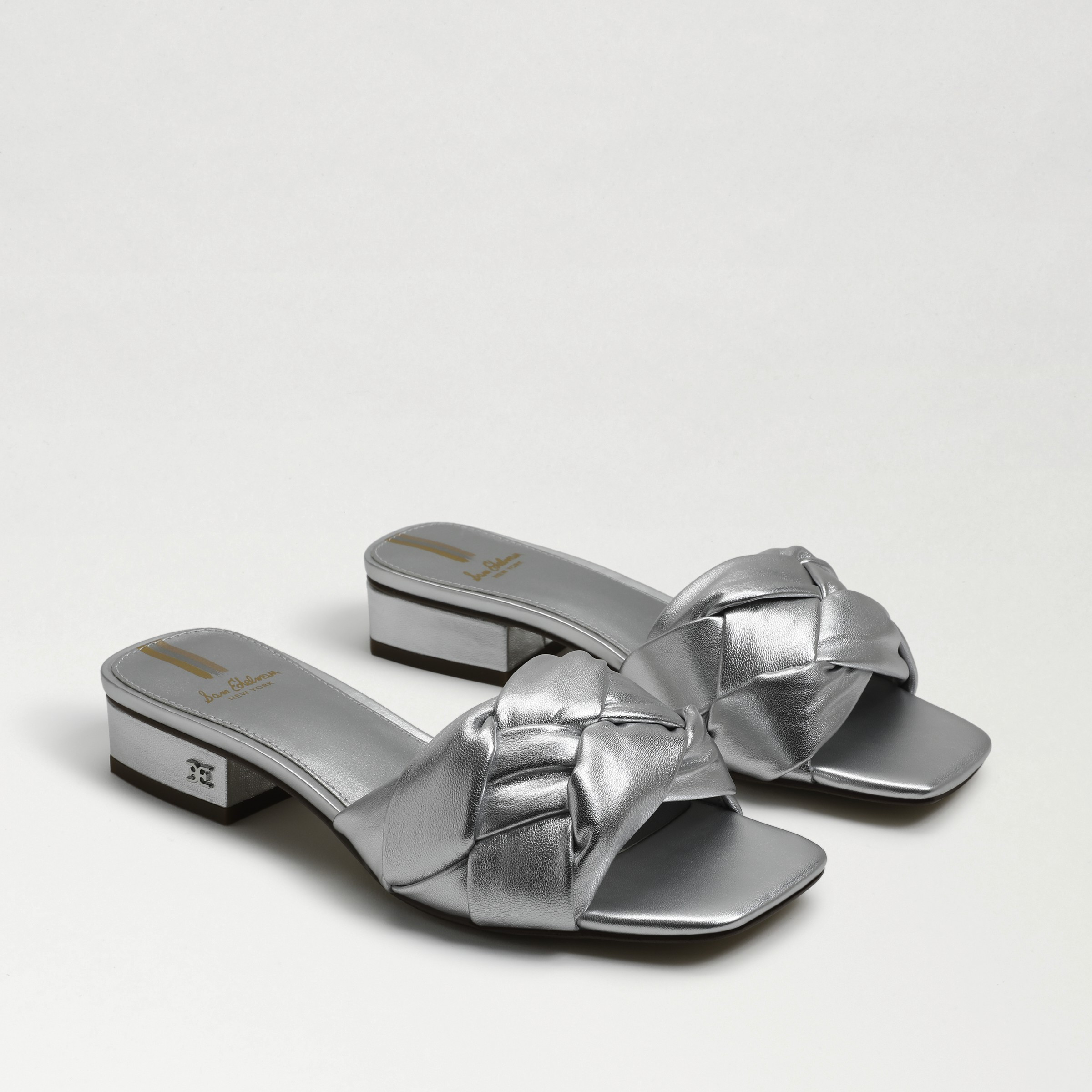 Sam Edelman Dawson Slide Sandal Soft Silver Leather 11.0 | Sam Edelman