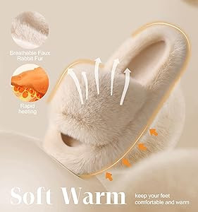 Ankis White Black Camel Pink Grey Plush Slippers-Cute Chic Versatile Pretty Platform Slippers, Op... | Amazon (US)