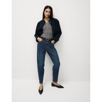 Womens M&S Collection The Mom Jeans, Dark Indigo Mix | Marks and Spencer US
