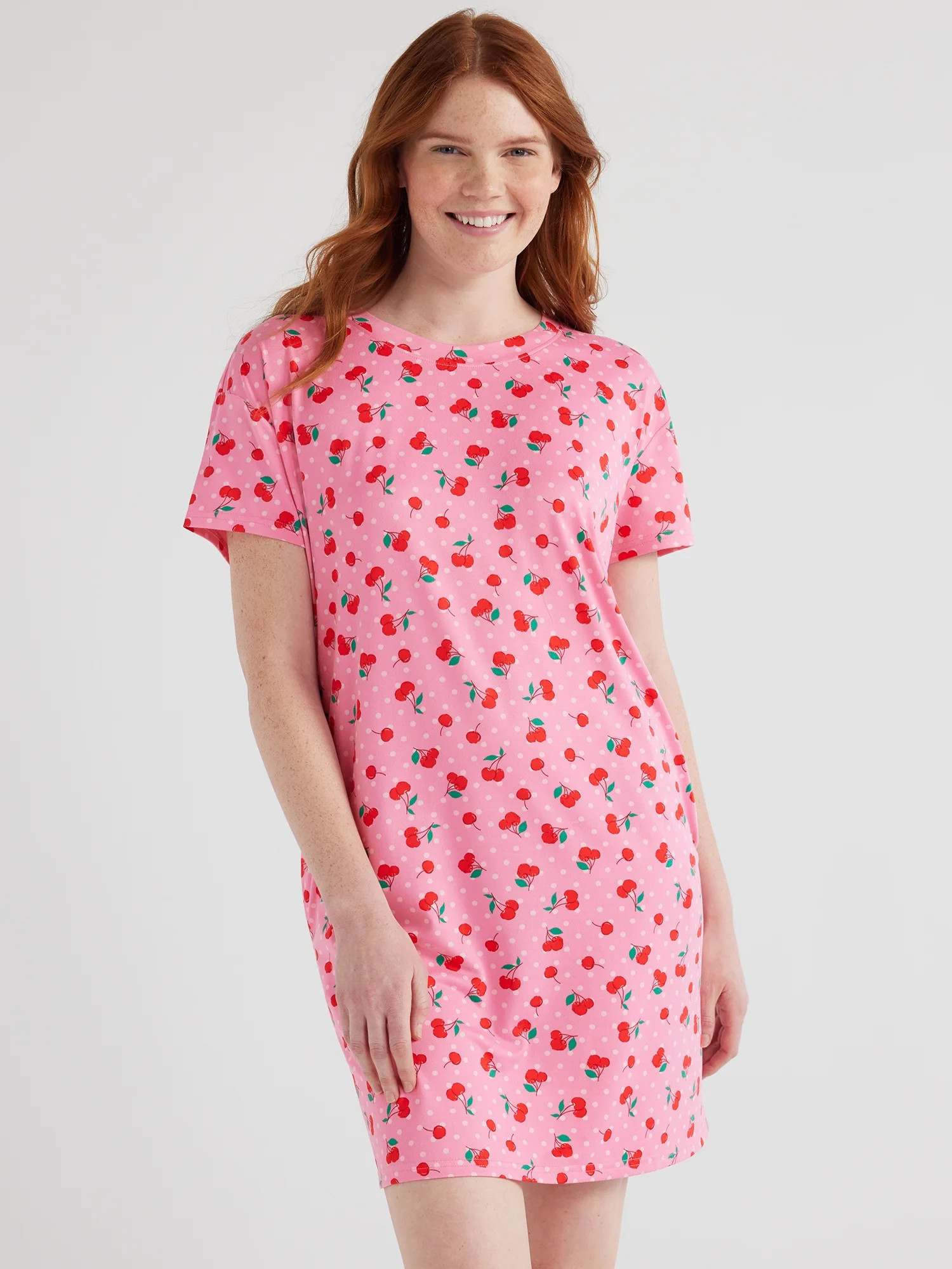 Joyspun Women's Short Sleeve Sleepshirt, Sizes S/M to 2X/3X | Walmart (US)
