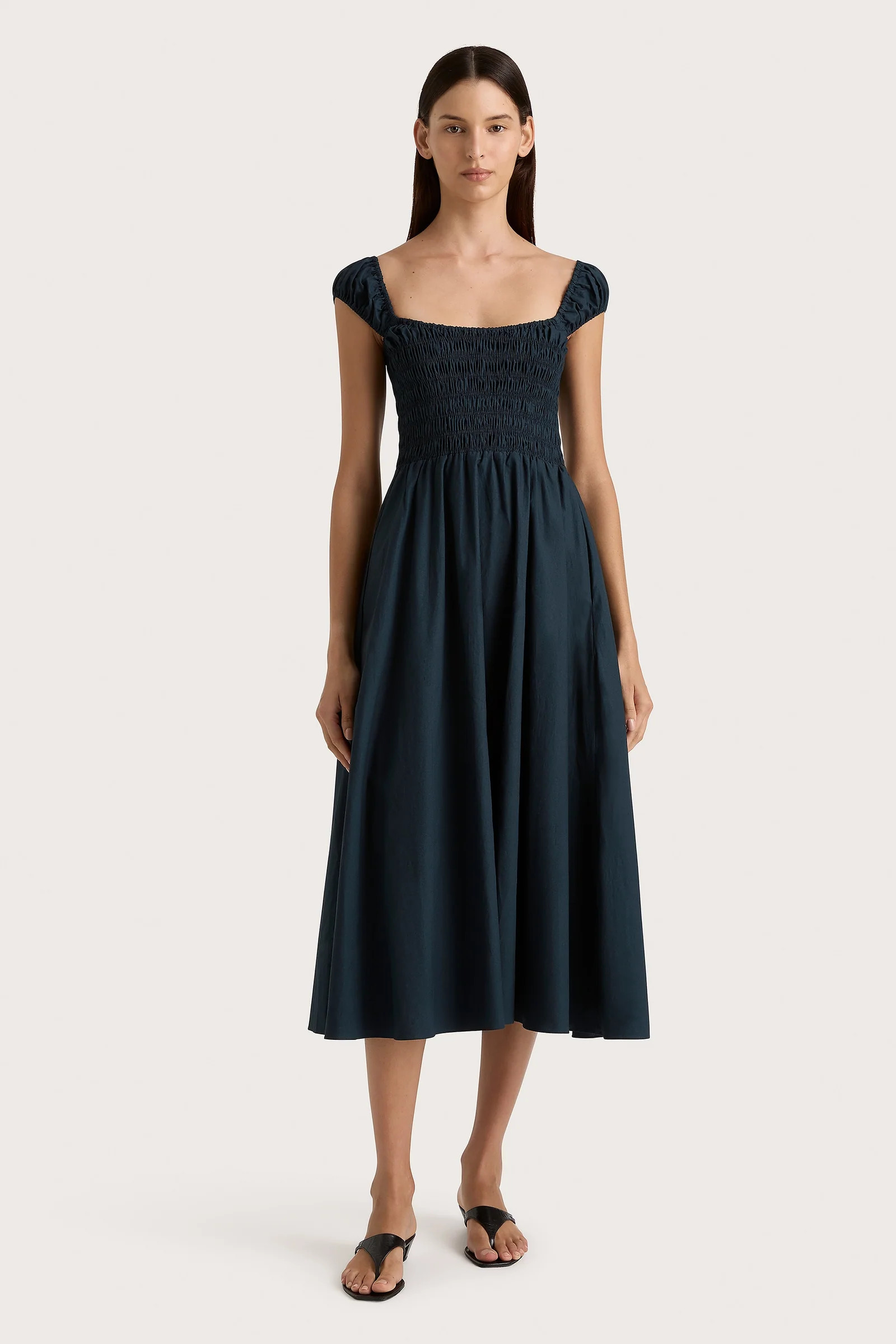 Lene Midi Dress Navy | Faithfull (AU)