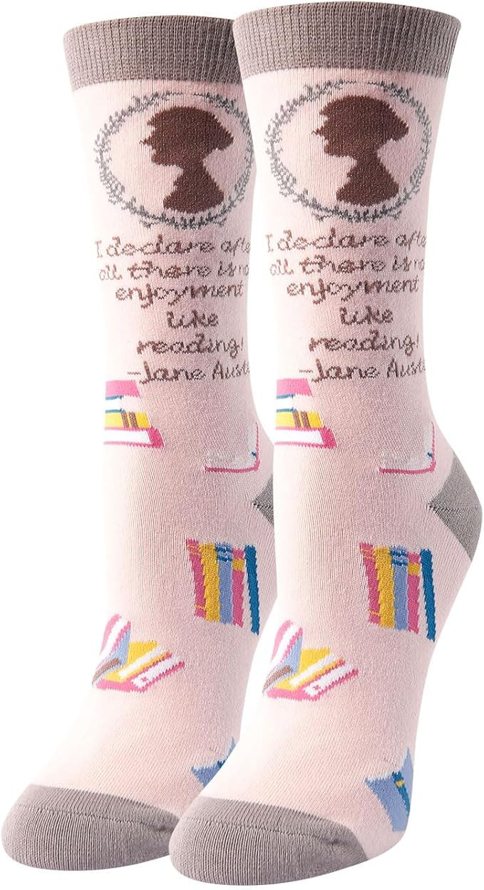 HAPPYPOP Women Funny Socks Pencil American Flag Library Card Doctor Socks, Gifts For Dance Teache... | Amazon (US)