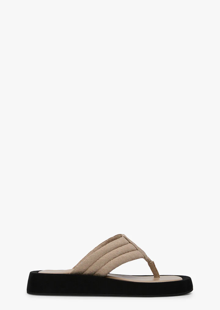 Izzy Bisque Cotton Sandals | Sandals | Tony Bianco | Tony Bianco (Australia & New Zealand)