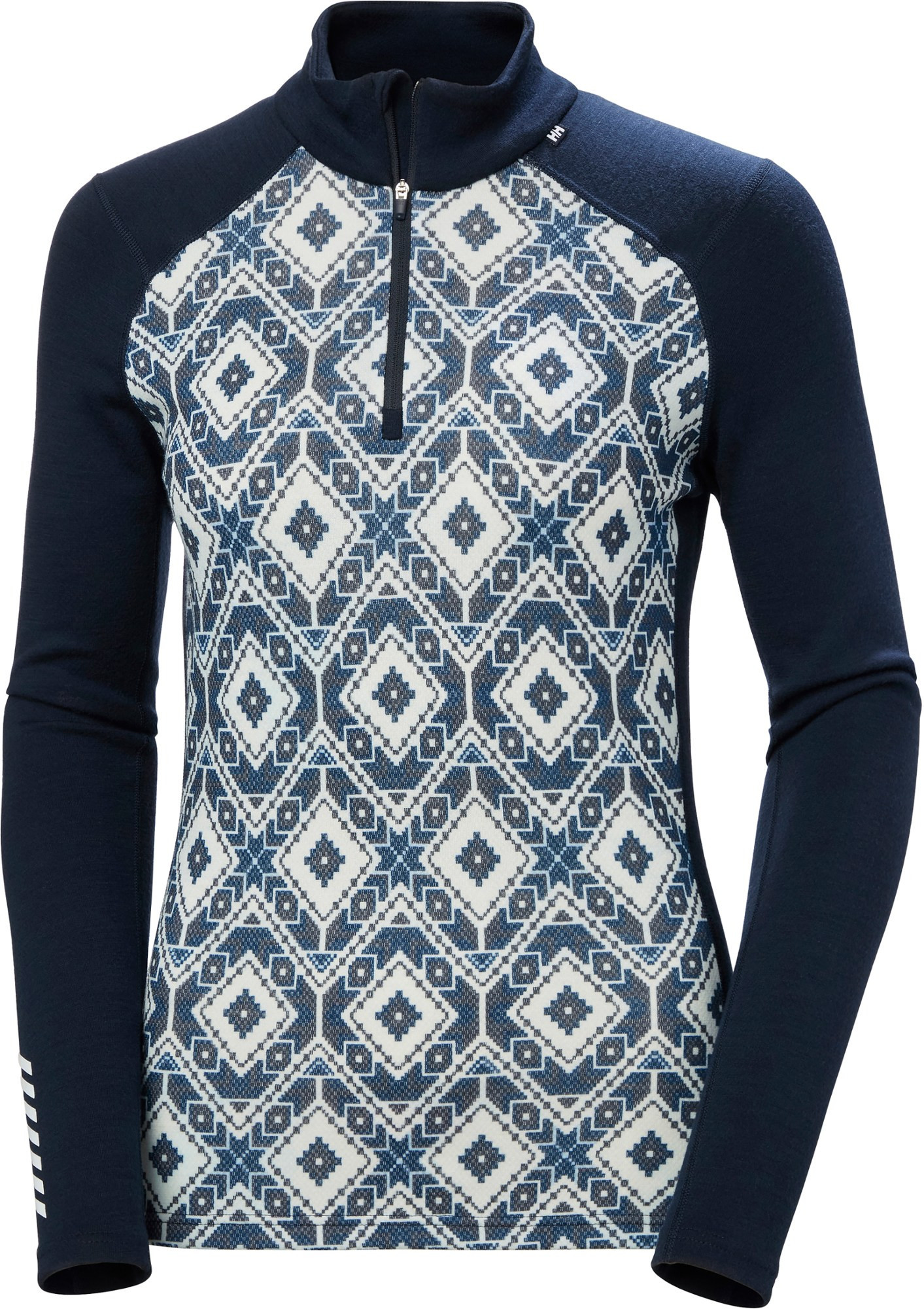 Helly Hansen Women's LIFA Merino Midweight 2-in-1 Graphic Half-Zip Base Layer Top Blue XL | REI