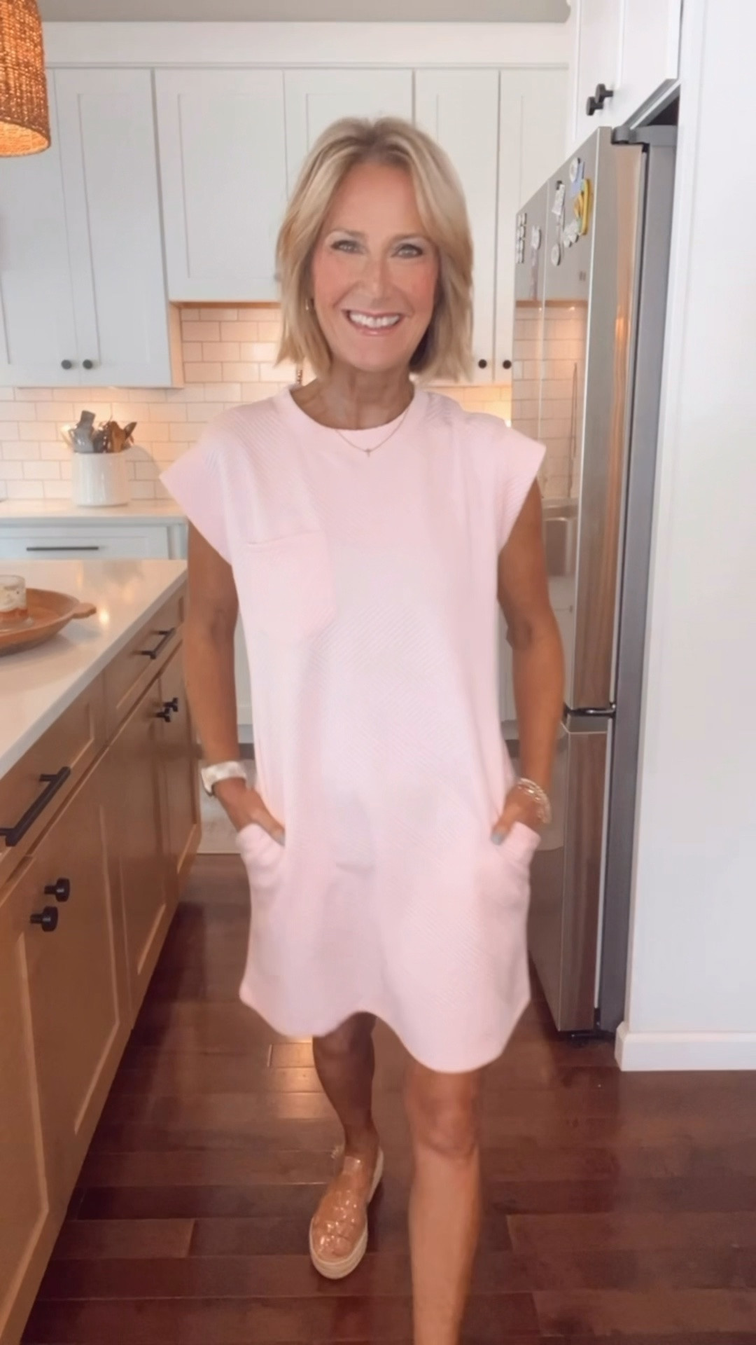 Lightweight cap sleeve summer dress.    
Soft lightweight mini dress.

#LTKootd #LTKOver40 #LTKPetite