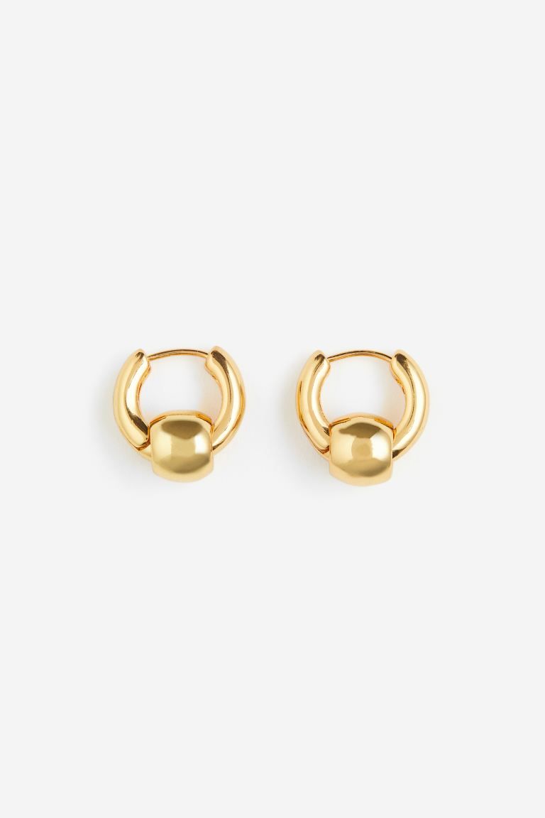 Gold-plated hoop earrings - Gold-coloured - Ladies | H&M GB | H&M (UK, MY, IN, SG, PH, TW, HK)