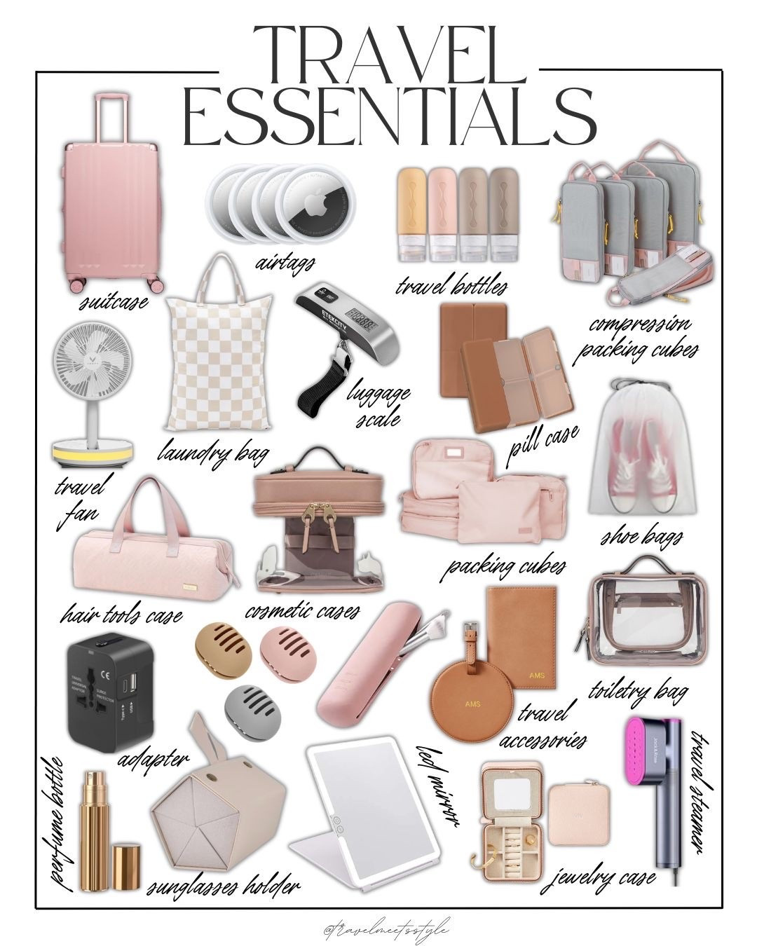 My top travel essentials to help you pack like a pro + a lot of them are on sale for Amazon Prime day 🫶


Luggage, packing cubes, toiletry bag, makeup bag, pill case, travel adapter, shoe bags, travel laundry bag, sunglass case, travel steamer, jewelry case, travel fan, led travel mirror