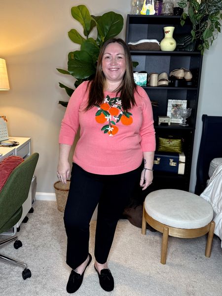 Plus Size Teacher Outfits! Jess is wearing an crewneck pullover in a size 1X petite, a pair of Montauk pants in a size 16 petite, and a pair of loafers all from Talbots!

#LTKcurves #LTKSeasonal #LTKBacktoSchool