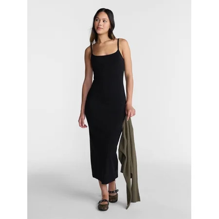No Boundaries Ribbed Strappy Maxi Dress, Women's and Women's Plus XXS-4X | Walmart (US)