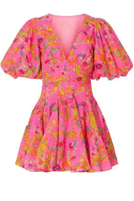 Pink Puff Sleeve Dress | Rent the Runway