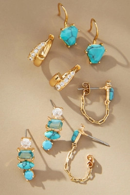Birthstone Huggie Earrings, Set of 4 | Anthropologie (US)