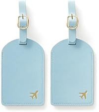 Luggage Tags for Suitcases,2 Pack PU Leather Privacy Protection Bag Tags Travel Accessories Essen... | Amazon (US)