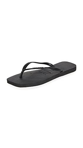 havaianas Women Slim Square Sandal - Classic Square Toe Sandals - Black, 6W | Amazon (US)