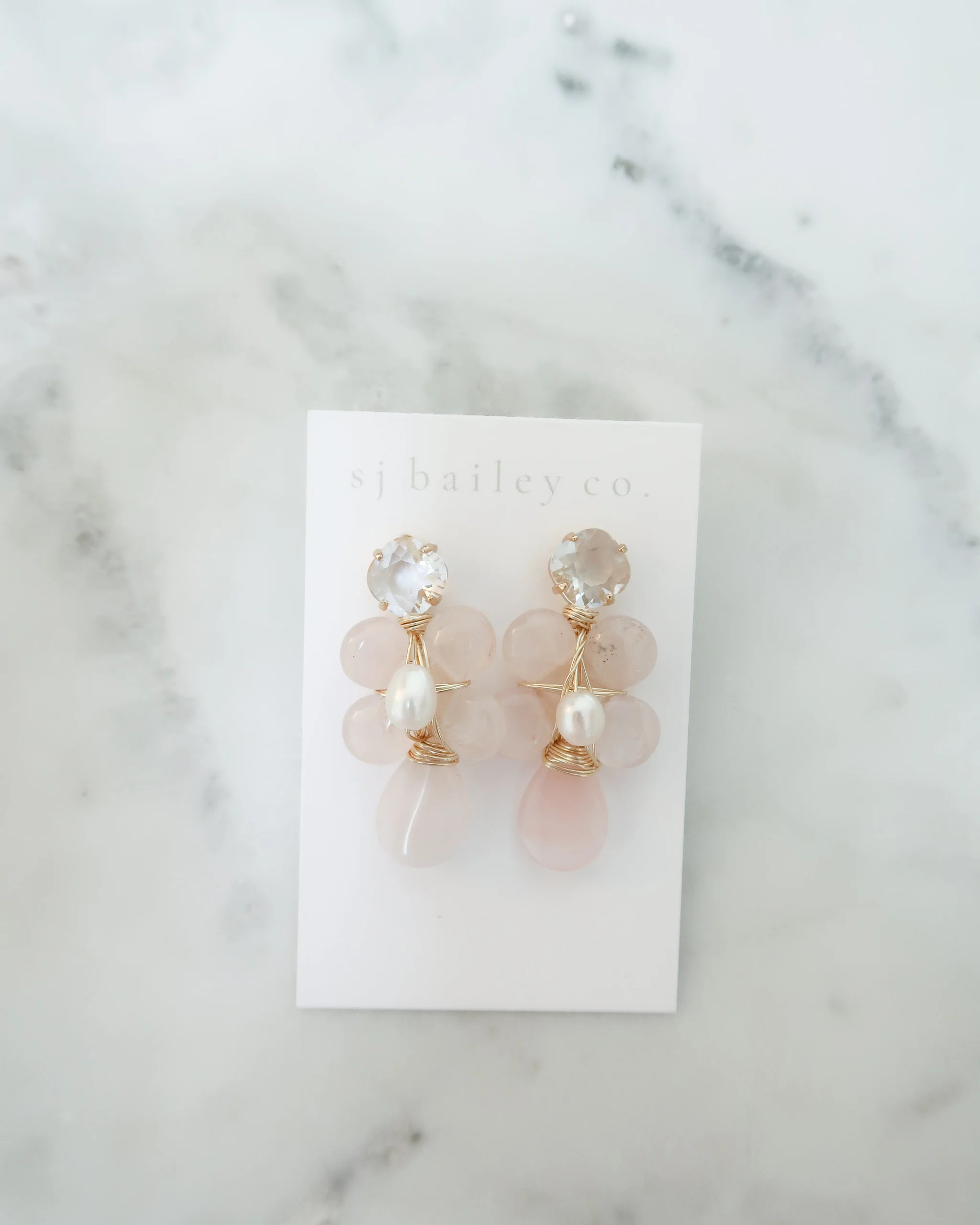 Crystal & Rose Quartz Drops | SJ Bailey Co.
