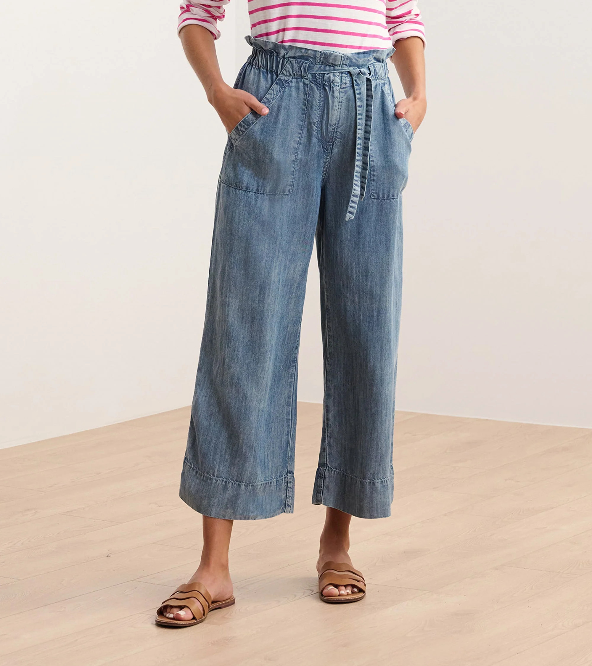 Tie Front Pants - Blue Acid Wash | Hatley