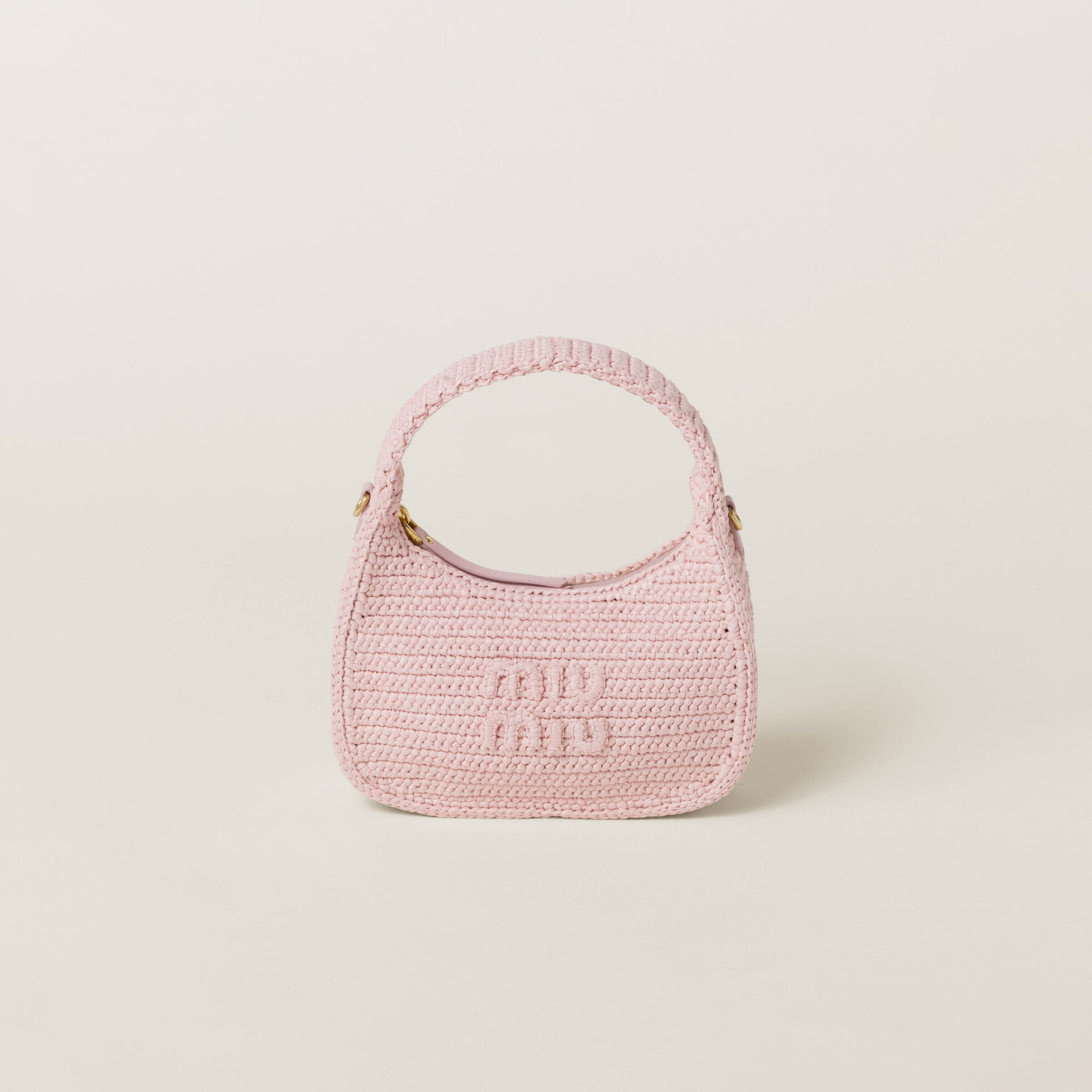Alabaster Pink Wander Crochet Hobo Bag | Miu Miu | Miu Miu US