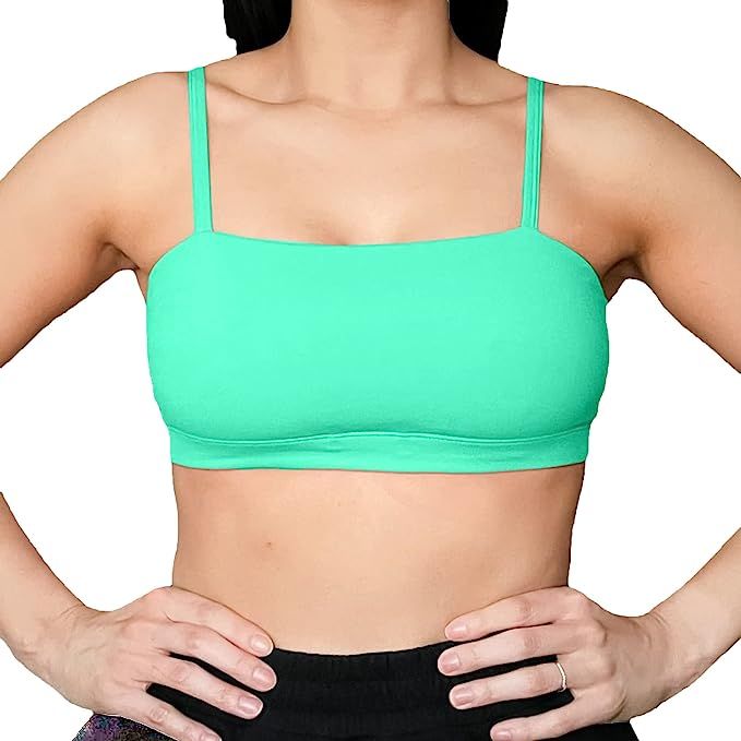 Aoxjox Women's Workout Bandeau Sports Bras Training Fitness Running Yoga Crop Tank Top | Amazon (US)