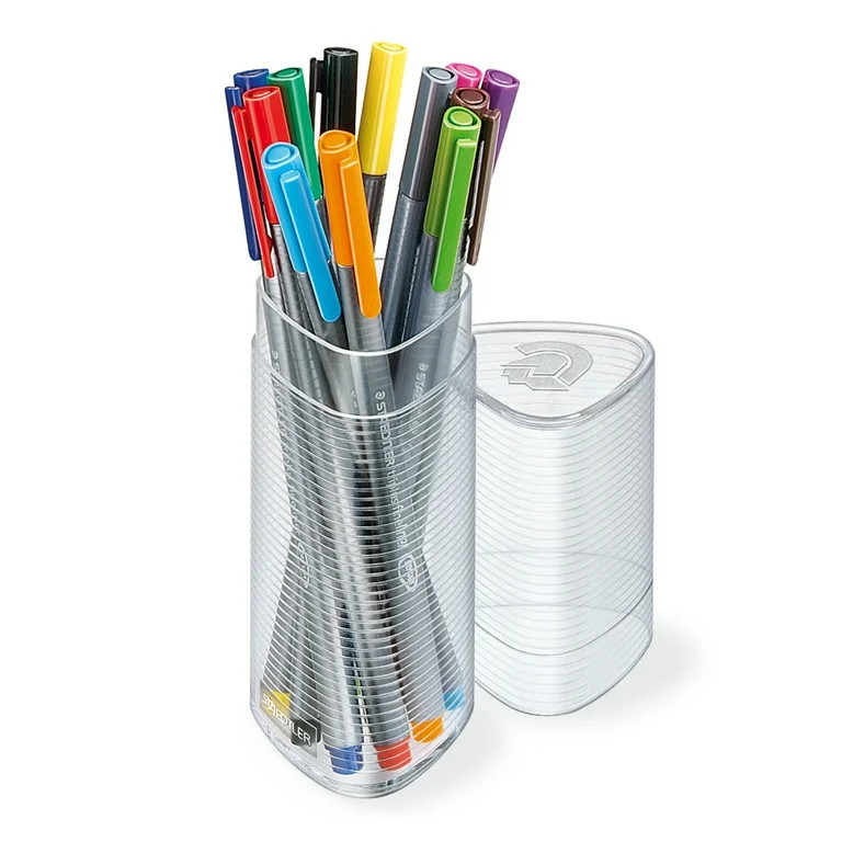 Staedtler Triplus Fineliner, Super Fine 0.3mm, Easel Case, 12 Assorted Colors | Walmart (US)