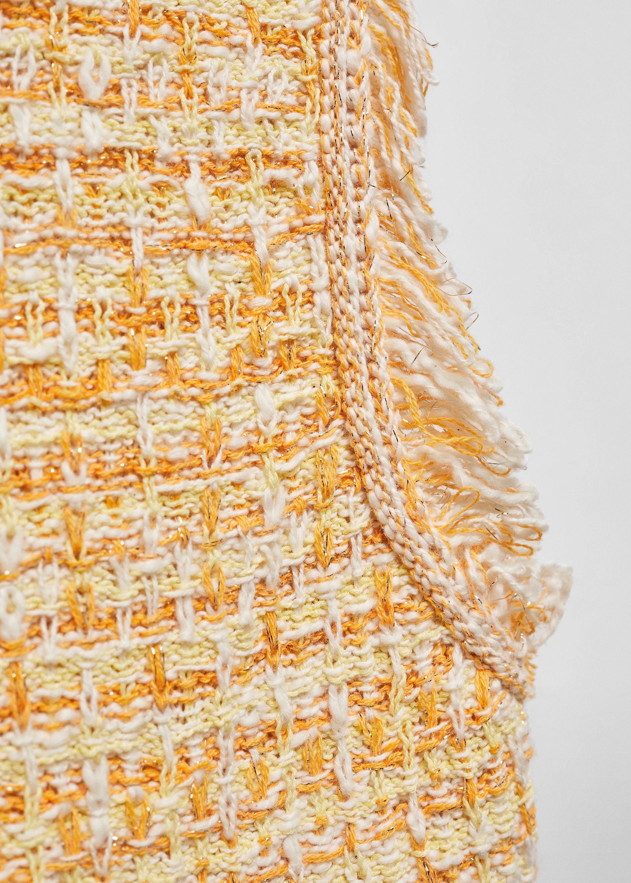 Tweed top with frayed detail | MANGO (US)