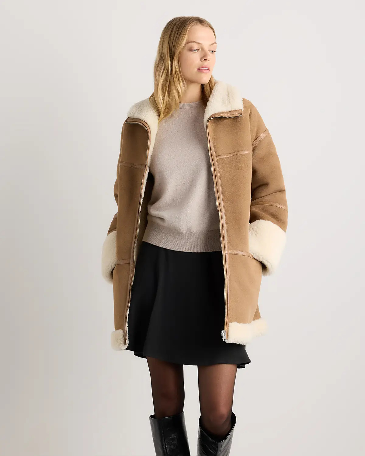100% Shearling Long Coat | Quince