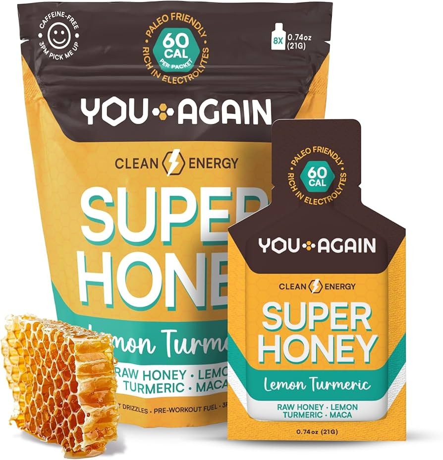 You Again Super Honey Lemon Turmeric Packets | Workout Clean Energy Gel Packs | Cycling, Enduranc... | Amazon (US)