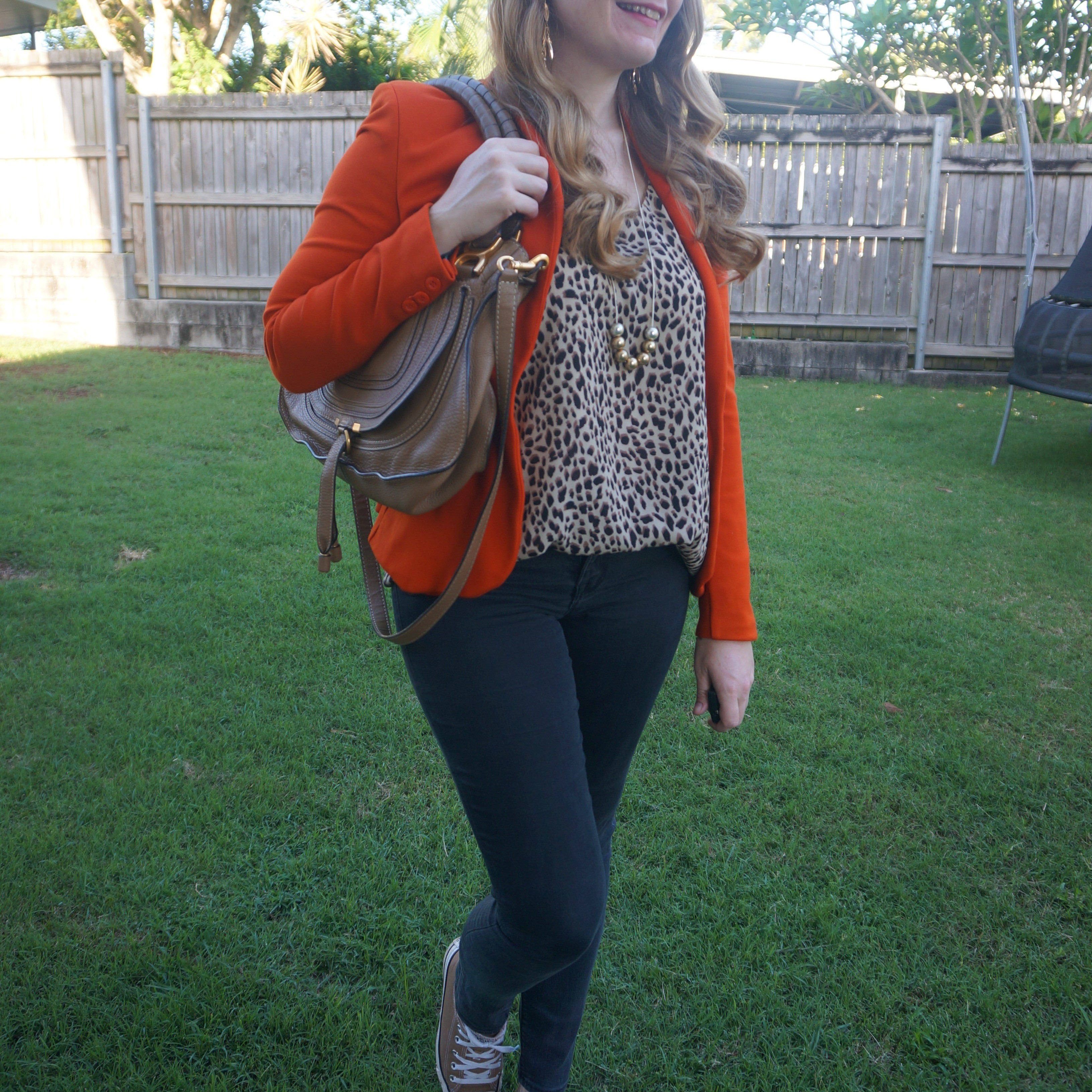 Orange blazer, animal print cami, black skinny jeans, Converse and Chloe Marcie shoulder bag 🧡

#LTKbag #LTKaustralia #LTKworkwear