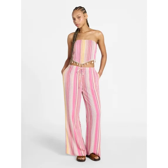 No Boundaries Scarf Top and Beach Pants Set, 2-Piece, Women's XXS-XXL | Walmart (US)