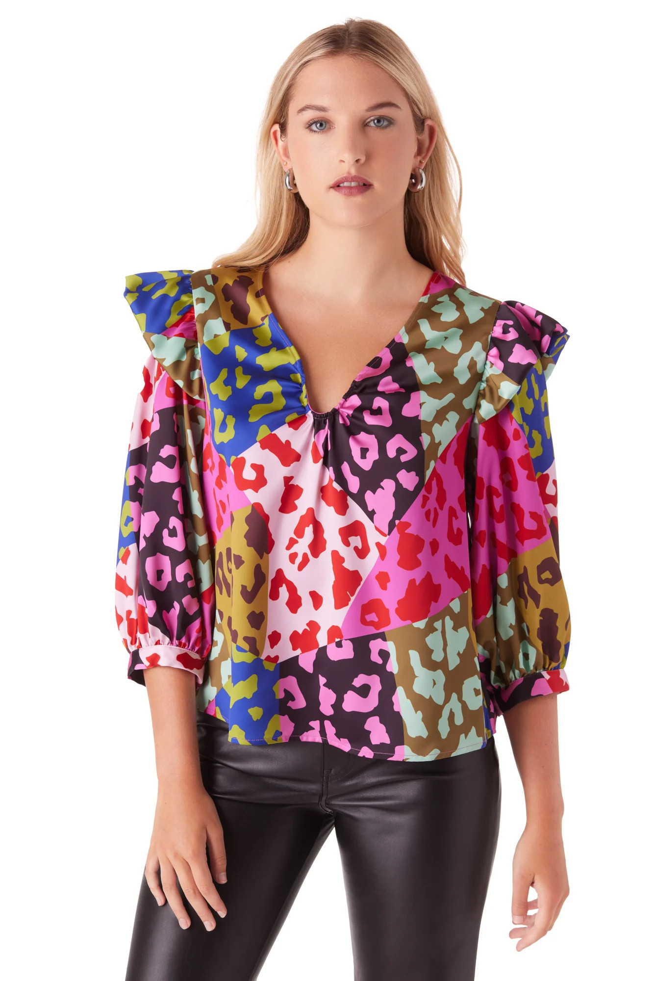 Anya Top in Patched Leopard | CROSBY by Mollie Burch | CROSBY by Mollie Burch