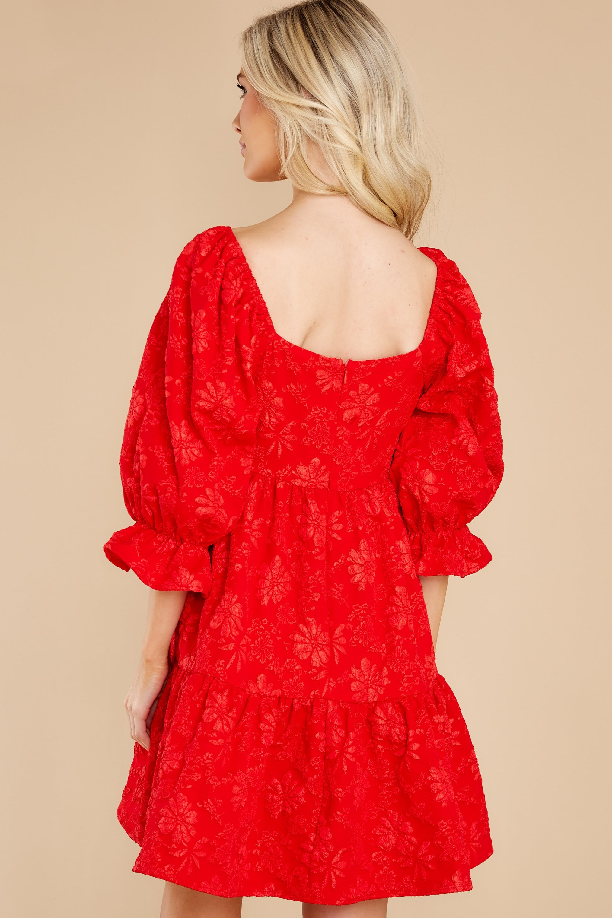 Little Daisy Red Floral Print Dress | Red Dress 