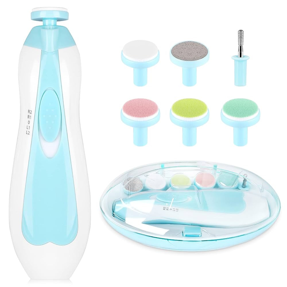 Baby Nail Trimmer Electric,Baby Nail Clippers, 6 in 1 Baby Nail File,Nail File Baby Grooming Kit ... | Amazon (US)