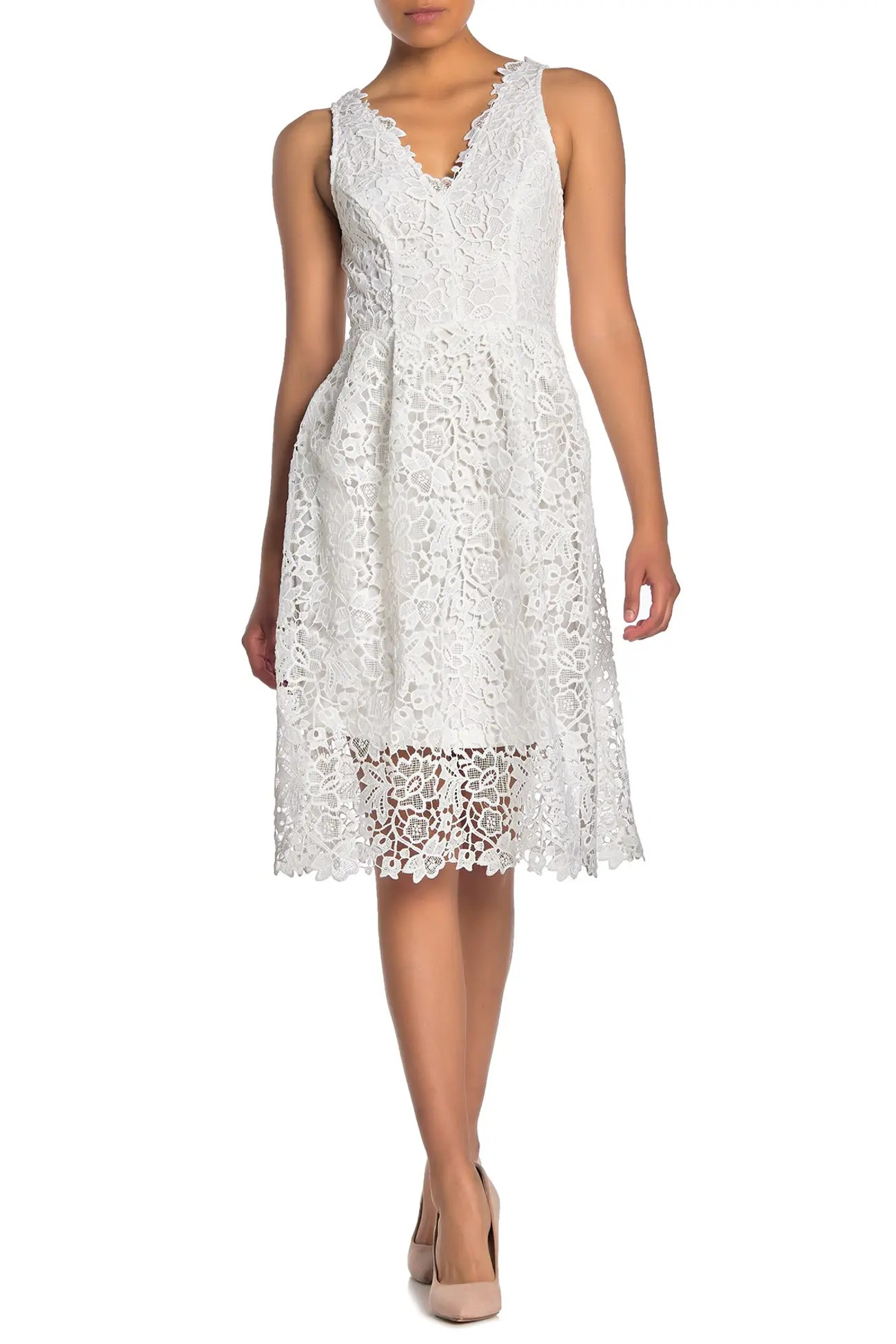 ASTR the Label | V-Neck Lace Fit & Flare Dress | Nordstrom Rack | Nordstrom Rack