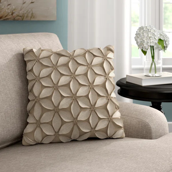 Burroughs Appliqued Cotton Throw Pillow | Wayfair North America