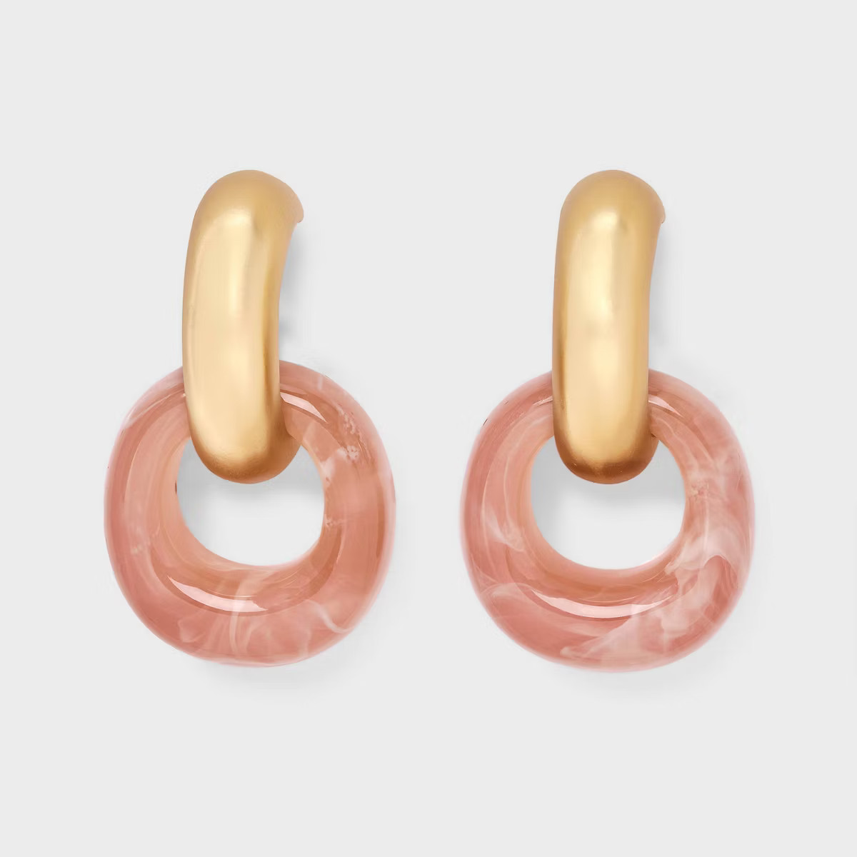 Chunky Drop Hoop Earrings - A New Day™ Pink | Target