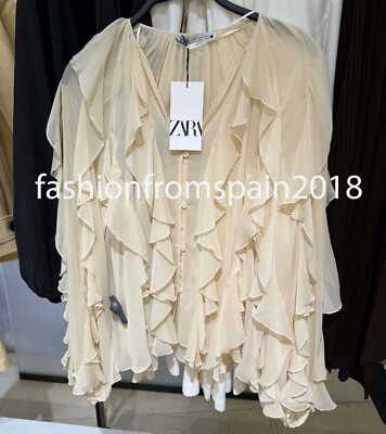 ZARA NEW WOMAN RUFFLED BLOUSE ZW COLLECTION PASTEL YELLOW XS-XL 4786/063/321 | eBay US