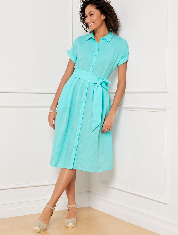 The Sutton Shirtdress - Cross Dye Linen | Talbots