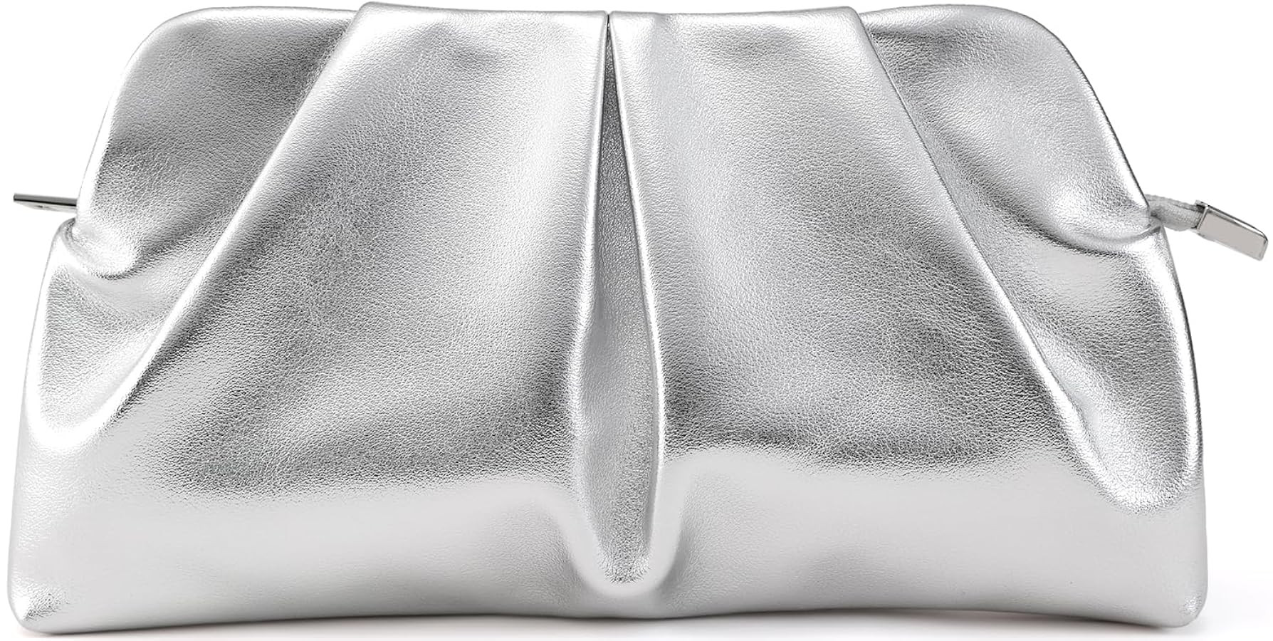 Women Clutch Bag Dressy Formal Handbag Pleated PU Clutch Purse Detachable Chain Crossbody Bag | Amazon (US)