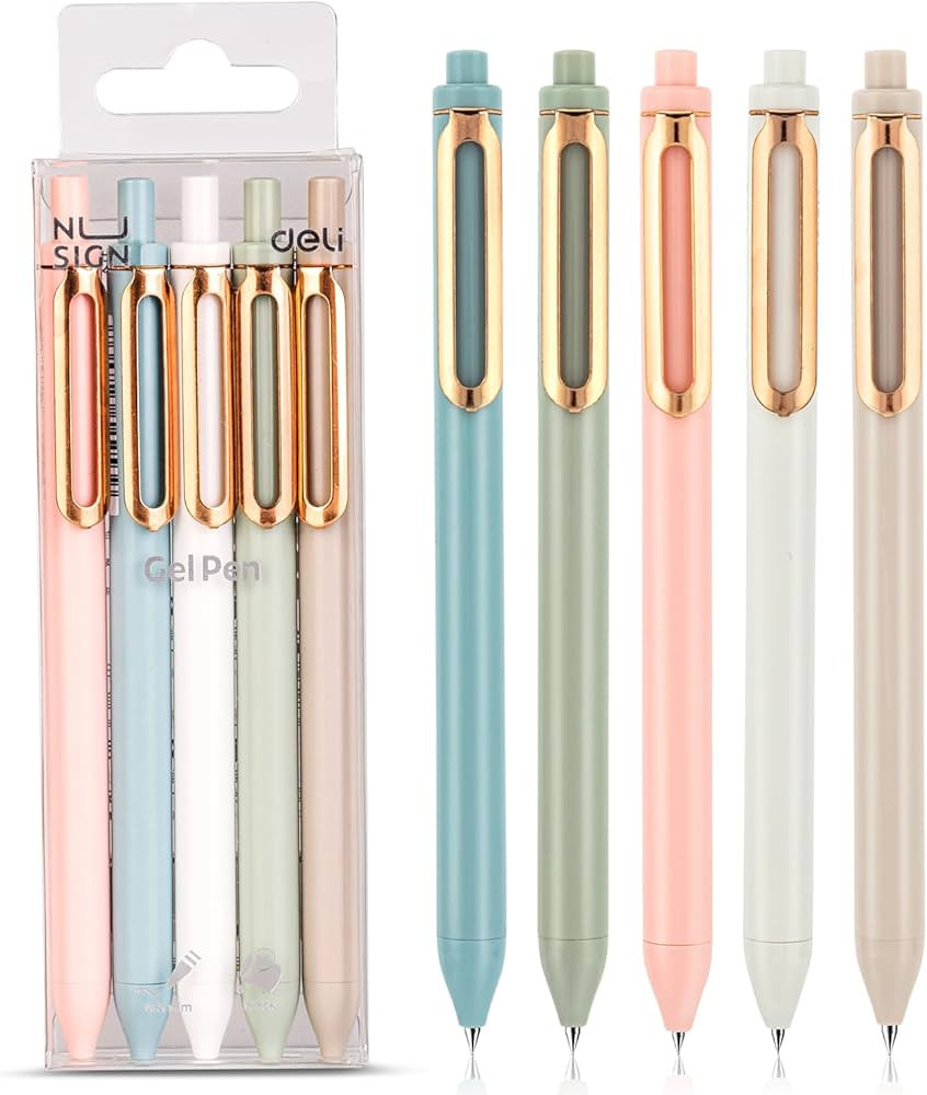 NUSIGN Gel Pens, 5 Pcs 0.5mm Retractable Quick Dry Black Ink Fine Point Rolling Ball Gel Pen, Smo... | Amazon (CA)