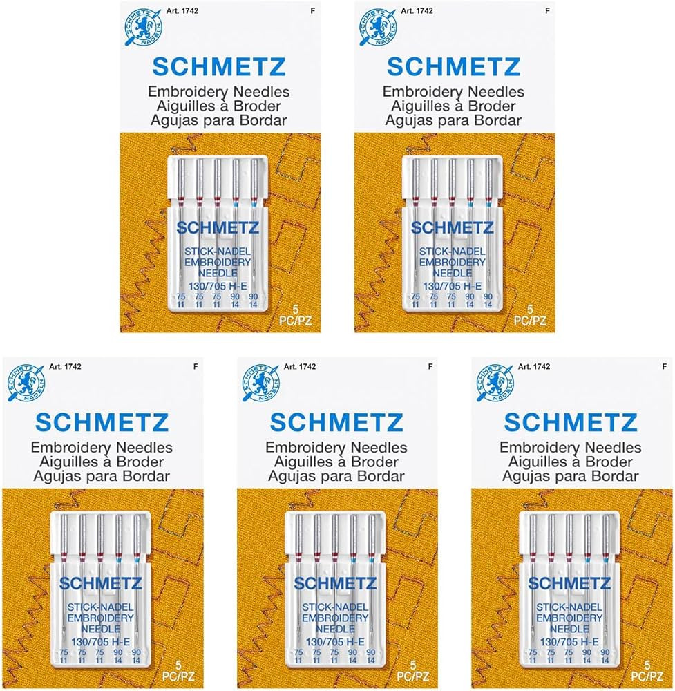 SCHMETZ Embroidery Sewing Machine Needles - Precision Needles, Assorted Sizes, 5- Needle Cards, P... | Amazon (US)