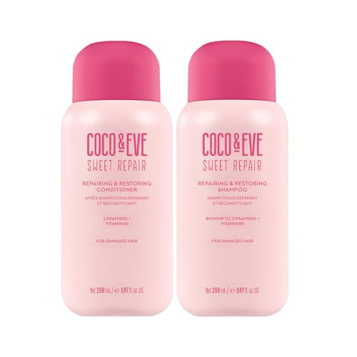 Coco & Eve Repair & Restore Shampoo & Conditioner Bundle. Hydrating & Strengthening Set for Damaged, Color Treated Hair. Deeply Nourish, Reduce Split Ends & Breakage for Healthy Hair. (18.94 Fl Oz) | Amazon (US)