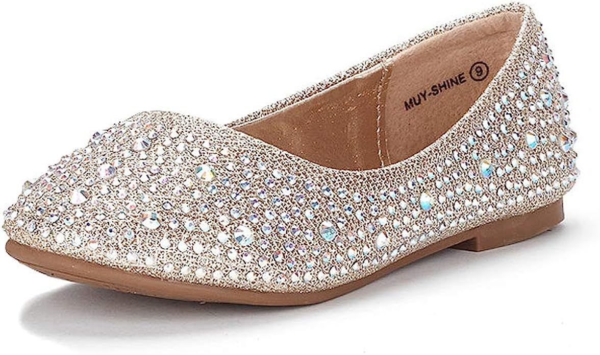 DREAM PAIRS Muy Girls Dress Shoes Slip on Ballerina Flats | Amazon (US)