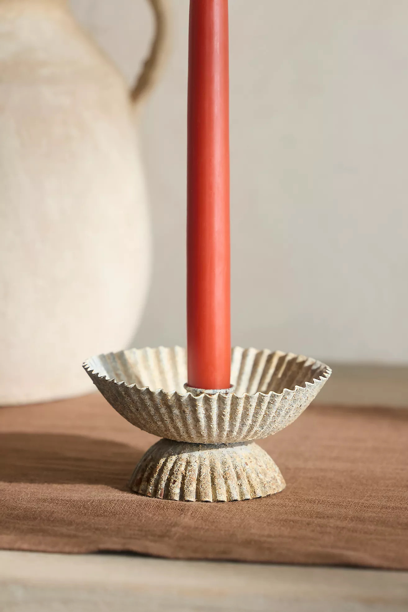Iron Ruffle Taper Holder, Small | Anthropologie (US)