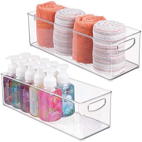 mDesign Storage Bins with Built-in Handles for Organizing Hand Soaps, Body Wash, Shampoos, Lotion... | Amazon (US)